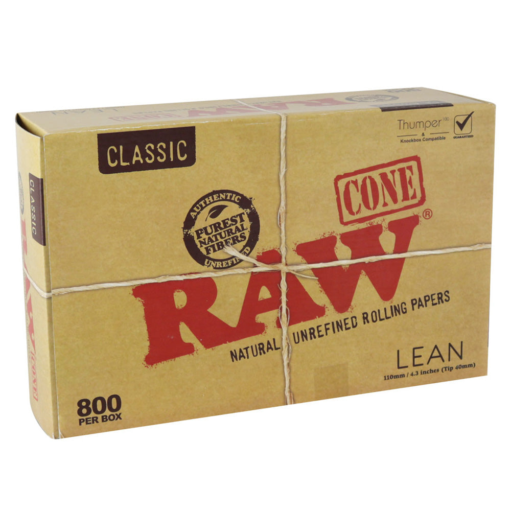 RAW Classic Bulk Lean Cones | 800pc Bulk Box - Discreet Smoker