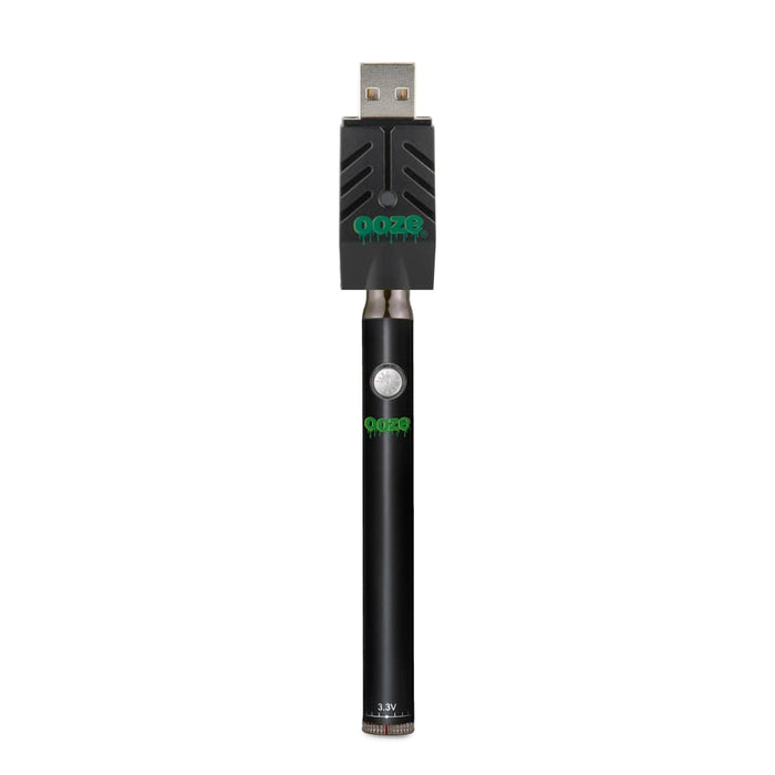 Ooze Slim Twist 510 Thread 320 mAh CBD Vape Pen Battery + USB Charger, Black