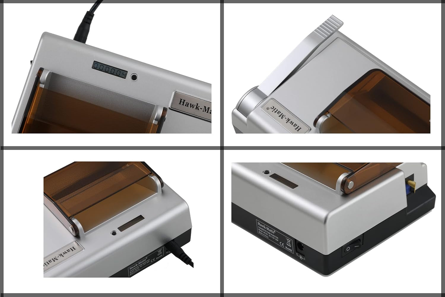 Hawkmatic HK2 Electric Cigarette Injector Machine Cigarette Rolling Machine Silver