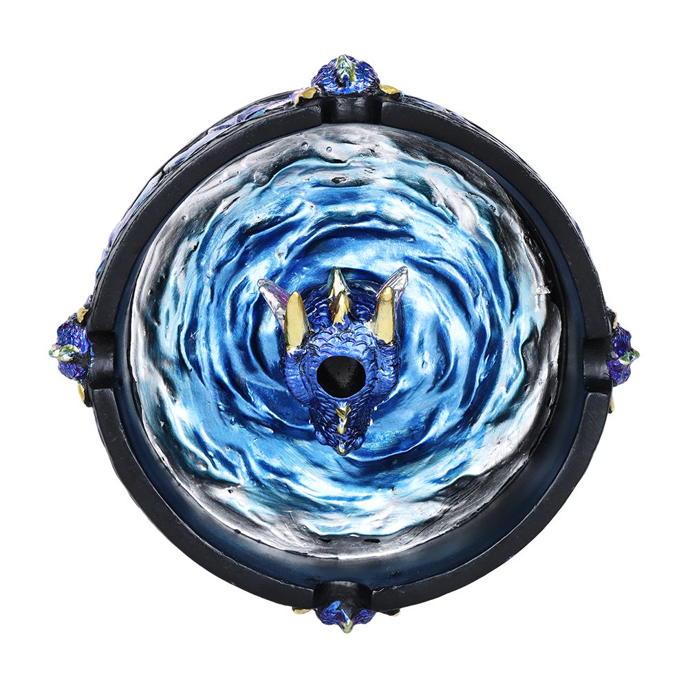 Dragon Polyresin Round Ashtray w/ Snuffer - 4" - Discreet Smoker