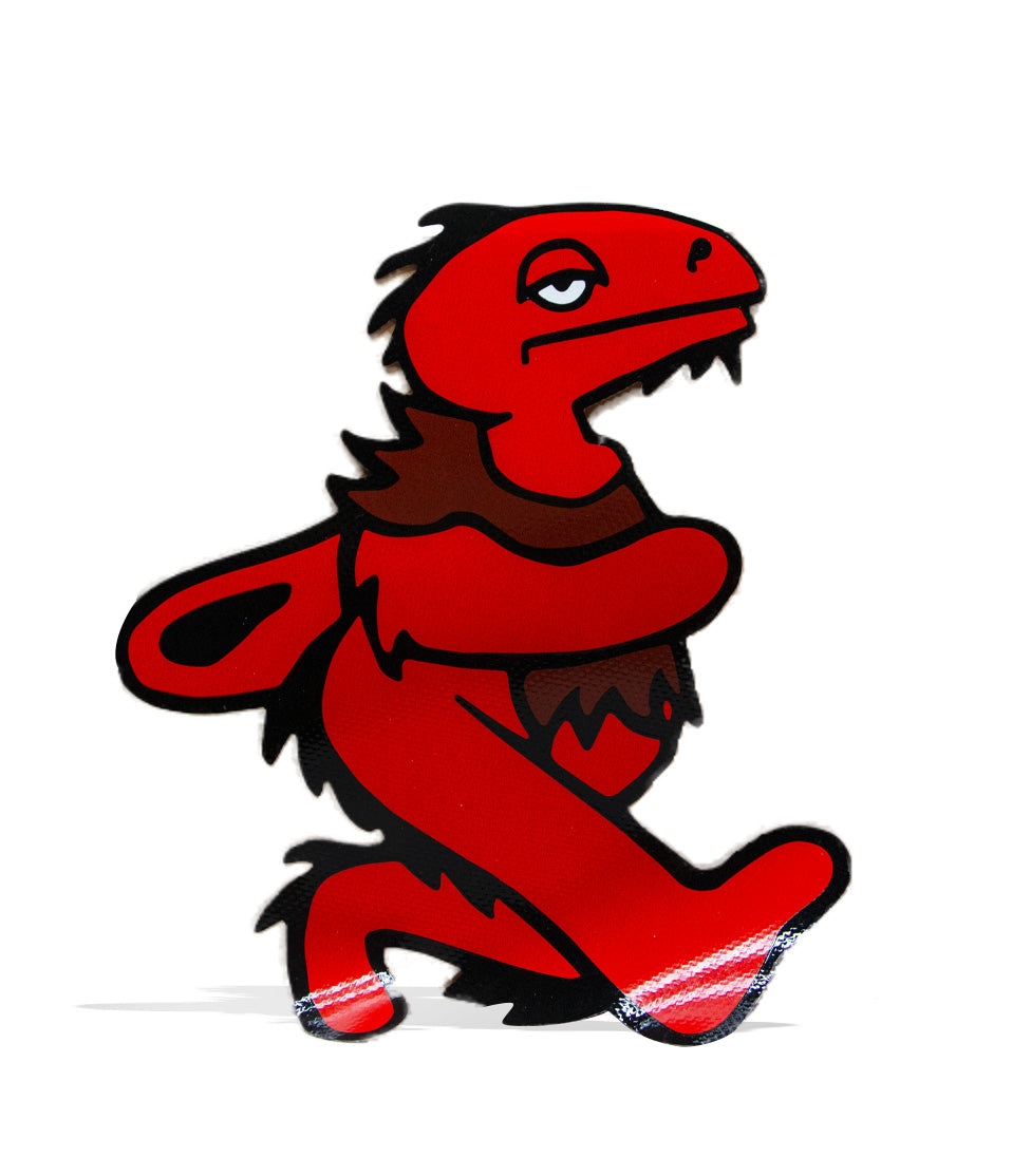Elbo Glass Red Dancing Dinos Dab Mat - Discreet Smoker