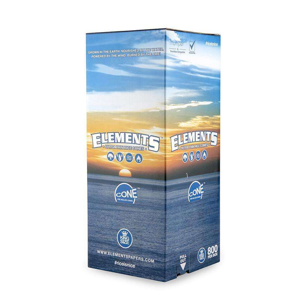 Elements Rice Paper Cones - King Size - 800pc - White - Discreet Smoker