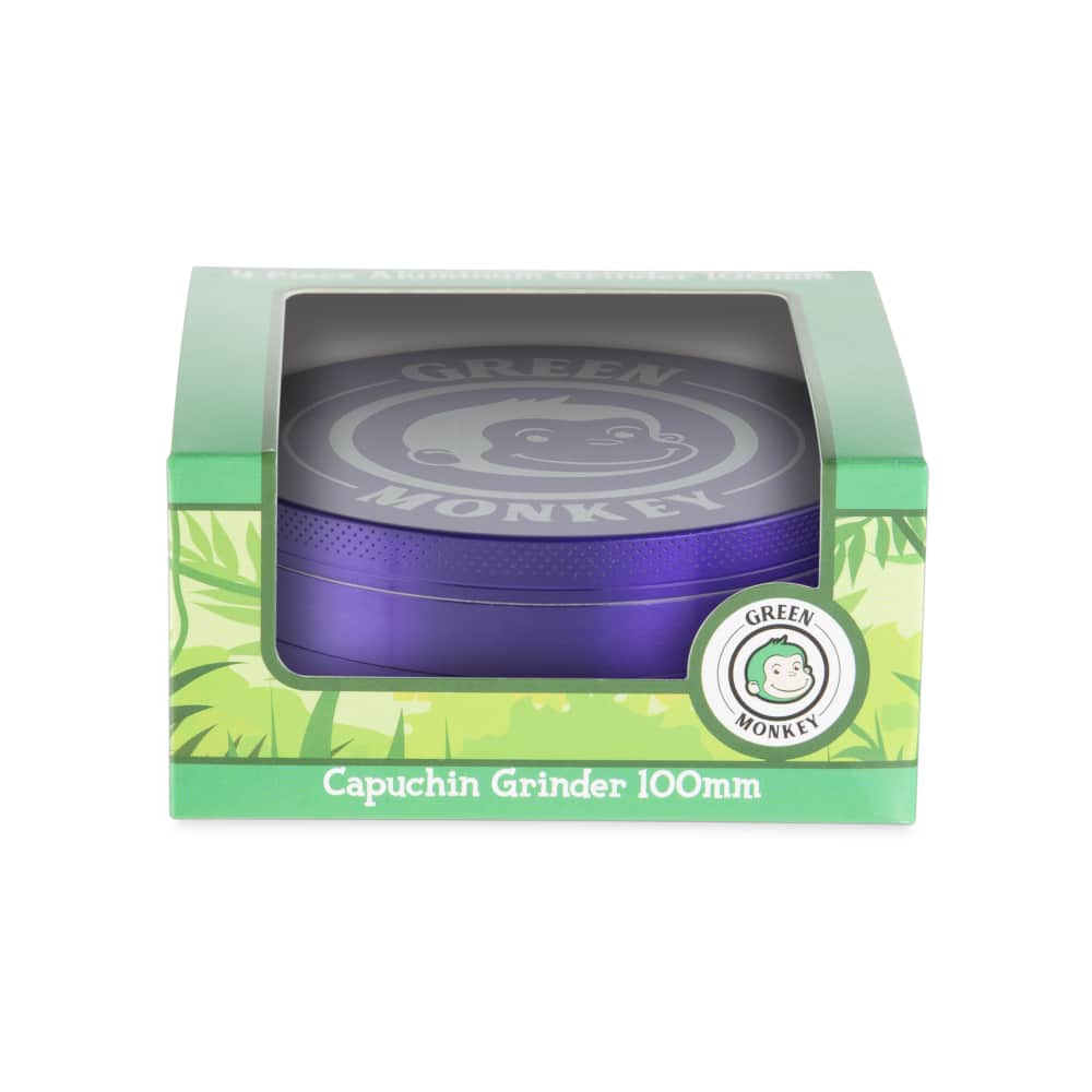 Green Monkey Grinder - Capuchin 4pc - 100mm - Discreet Smoker