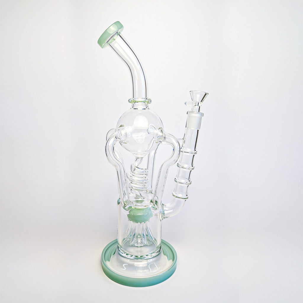 COIL AND SPRINKLER TREE DUAL PERC RECYCLER RIG - Discreet Smoker