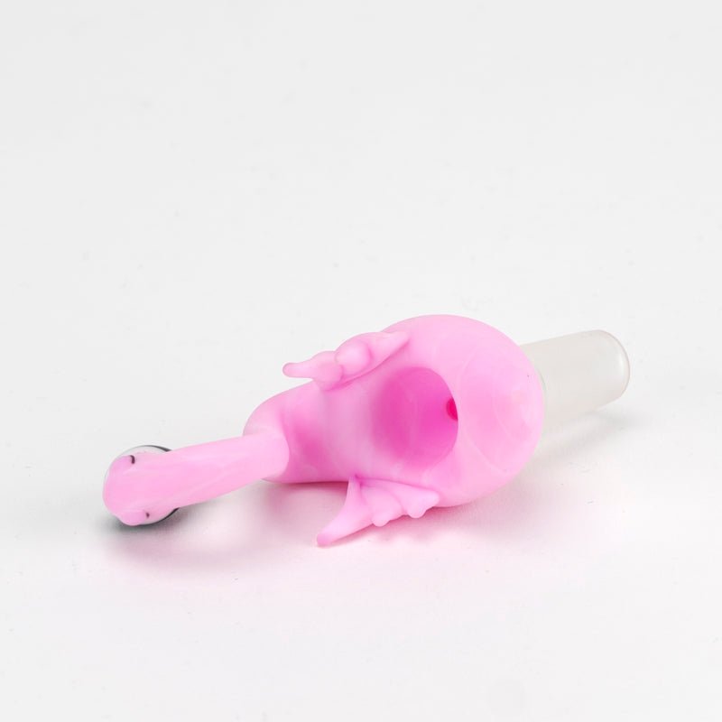 Empire Glassworks Frosted Pink Flamingo Bowl Piece - Discreet Smoker