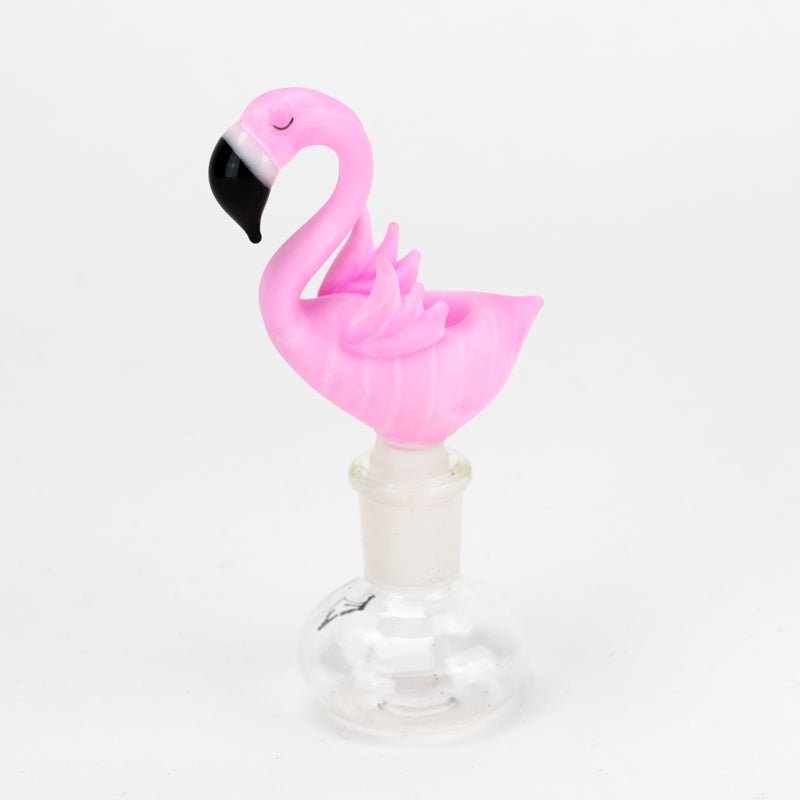Empire Glassworks Frosted Pink Flamingo Bowl Piece - Discreet Smoker