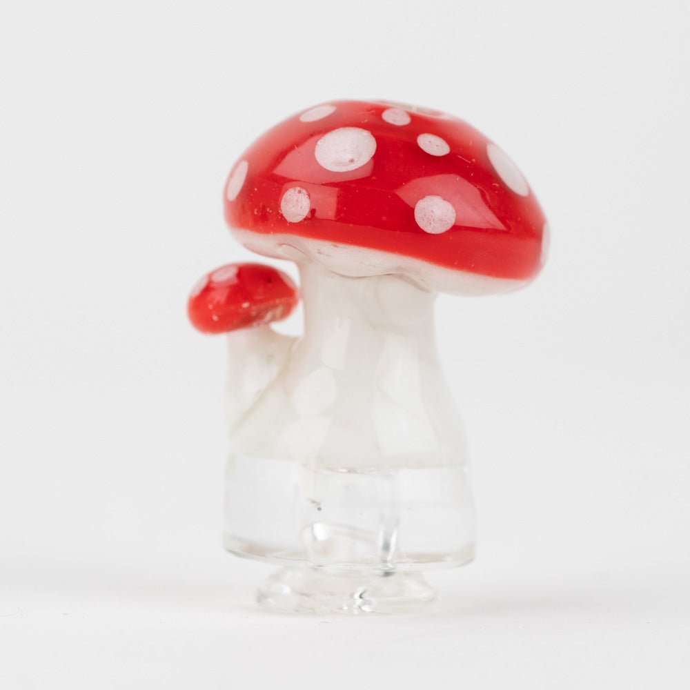 Empire Glassworks PuffCo Pivot Glass Mouthpiece - Red Mushroom - Discreet Smoker