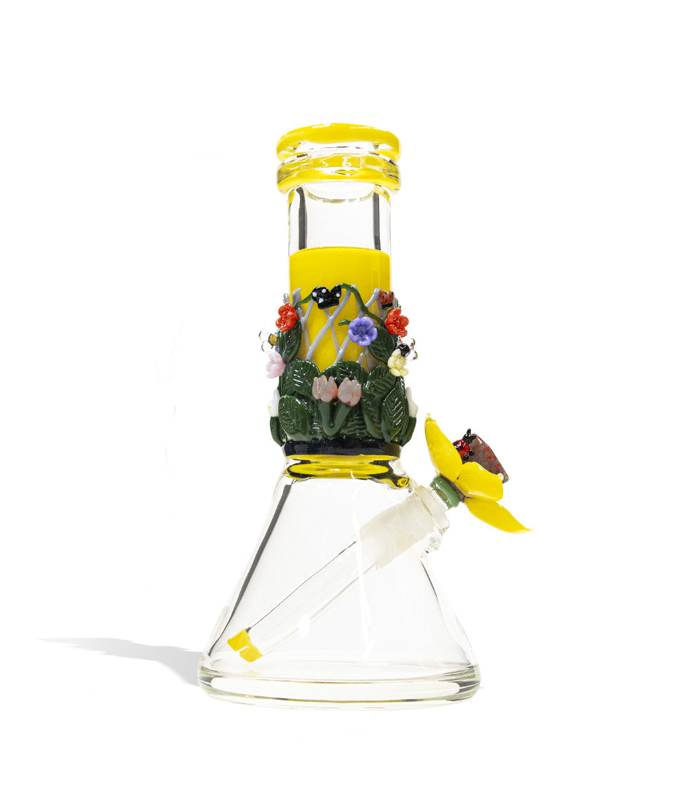 Empire Glassworks Yellow Flower Baby Beaker - Discreet Smoker