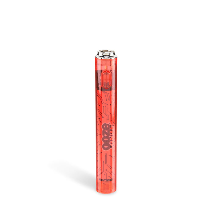 Slim Clear Series Transparent 510 Vape Battery, Ruby Red