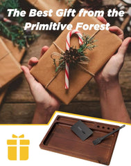 Black Walnut Rolling Tray 11"X7" Tray Rolling Tray Set with Cleaning Brush and Scoop Card - Accessories for Rolling Papers, Grinders - Tray with Smooth Rounded Edges