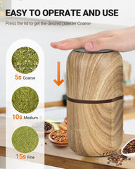 Electric Herb Grinder [Large Capacity/High Rotating Speed]-Electric Grinder for Spices and Herbs (Wood Grain 2)