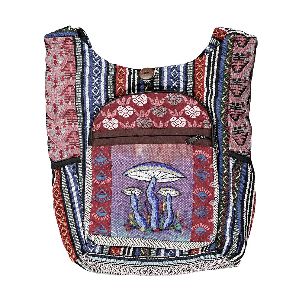 Threadheads Mushroom Aztec Patchwork Shoulder Bag - 15" x 14"