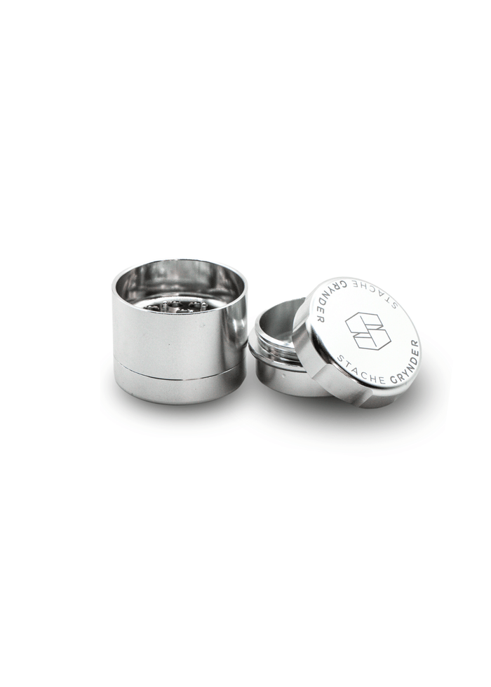 Stache Tiny 4 Piece Grynder, Silver