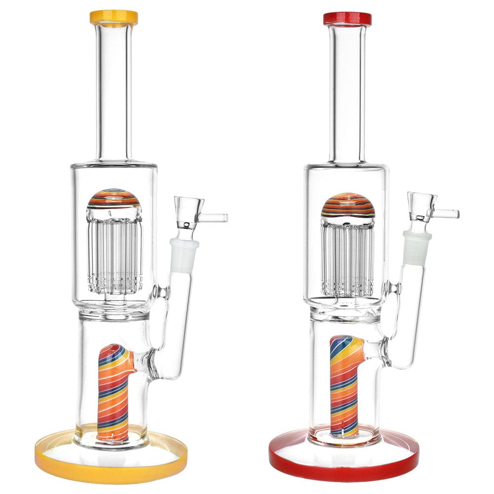 Burgeoning Bliss Glass Water Pipe - 12" / 14mm F / Colors Vary - Discreet Smoker