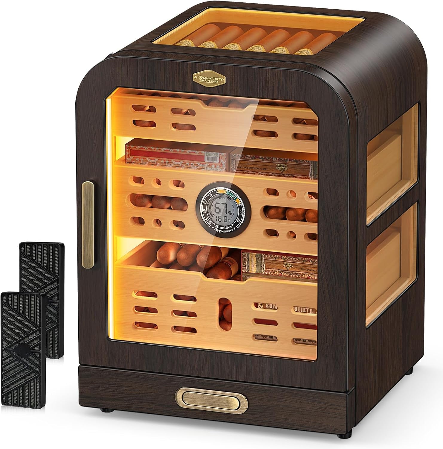 Cigar Cabinet & Cigar Box Lighter Set