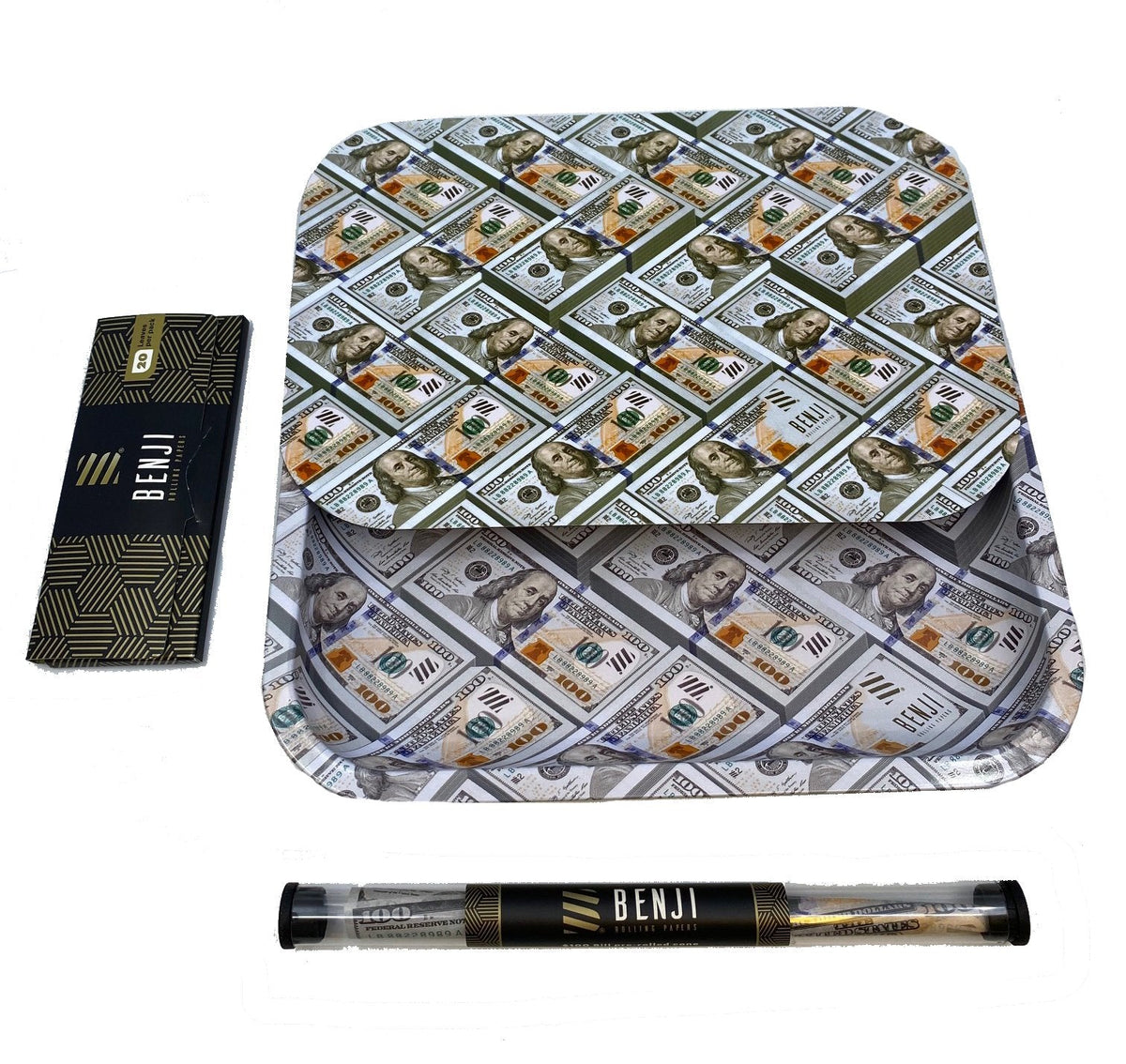 Benji Tray Kit - $100 Bills - Discreet Smoker