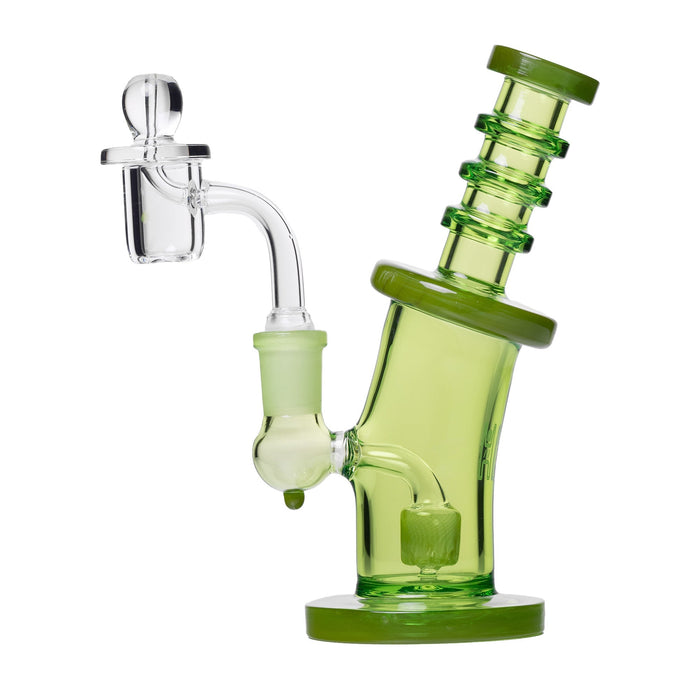 Human Grade 6.25" Bent Neck Dab Rig, Matrix Green with Green Accent