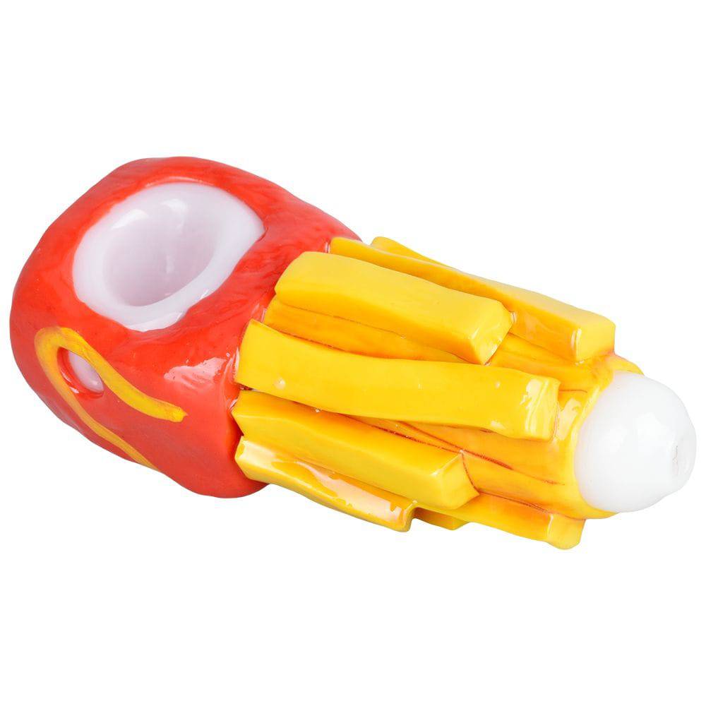 Let's Get Fried Enamel on Glass Hand Pipe - 5.25" - Discreet Smoker
