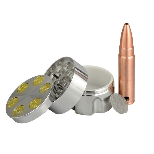 Metal Bullet Grinder & Pipe Set - Discreet Smoker