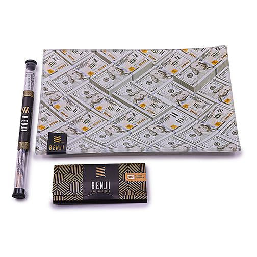 Benji - Shatter-Resistant Glass Tray Kit - $100 Bills - Discreet Smoker