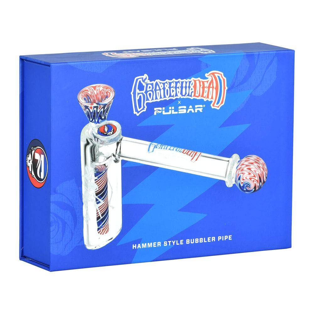 Grateful Dead x Pulsar Wig Wag Hammer Bubbler - 6.25" / 14mm F - Discreet Smoker