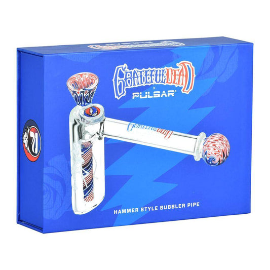 Grateful Dead x Pulsar Wig Wag Hammer Bubbler - 6.25" / 14mm F - Discreet Smoker