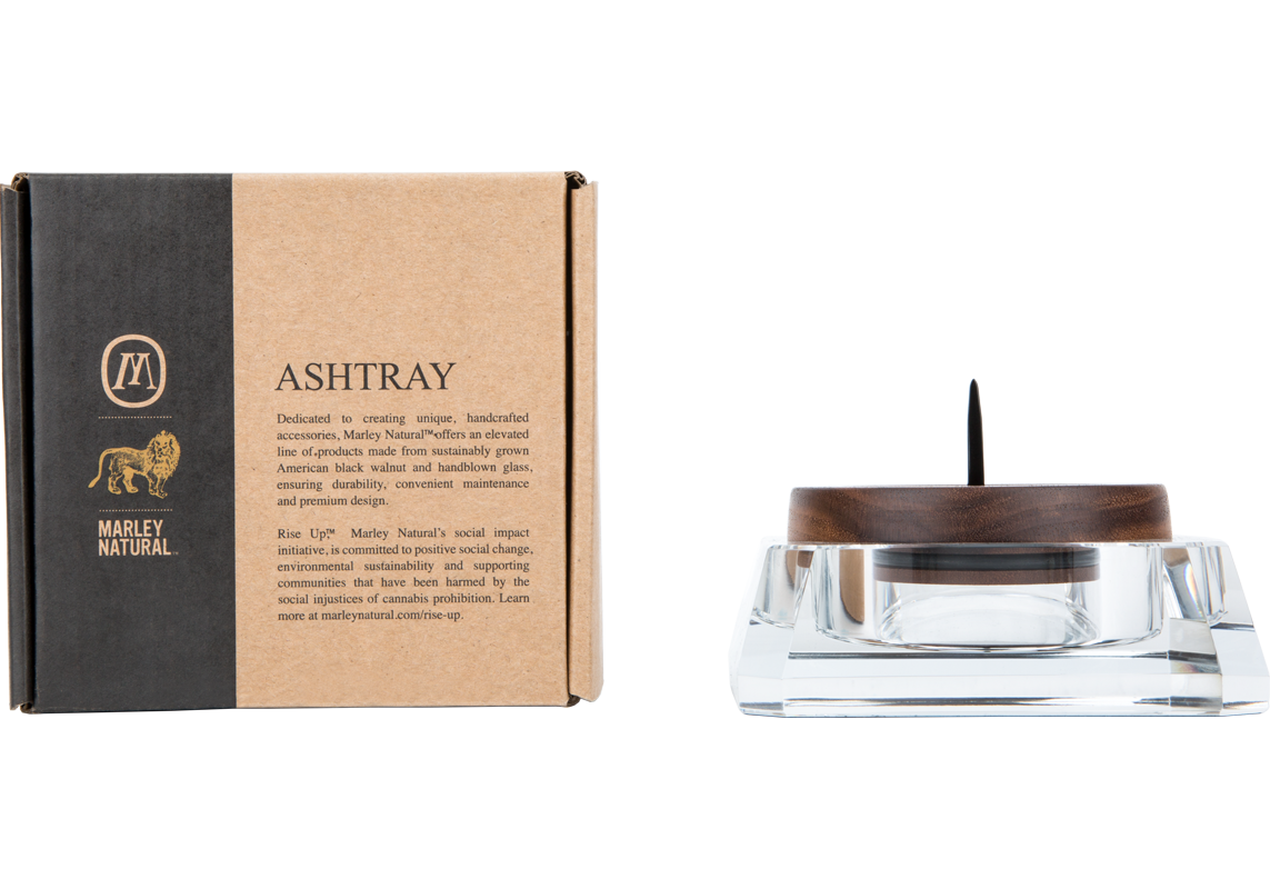 Marley Natural Black Walnut Crystal Ashtray - Discreet Smoker