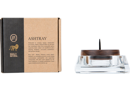 Marley Natural Black Walnut Crystal Ashtray - Discreet Smoker