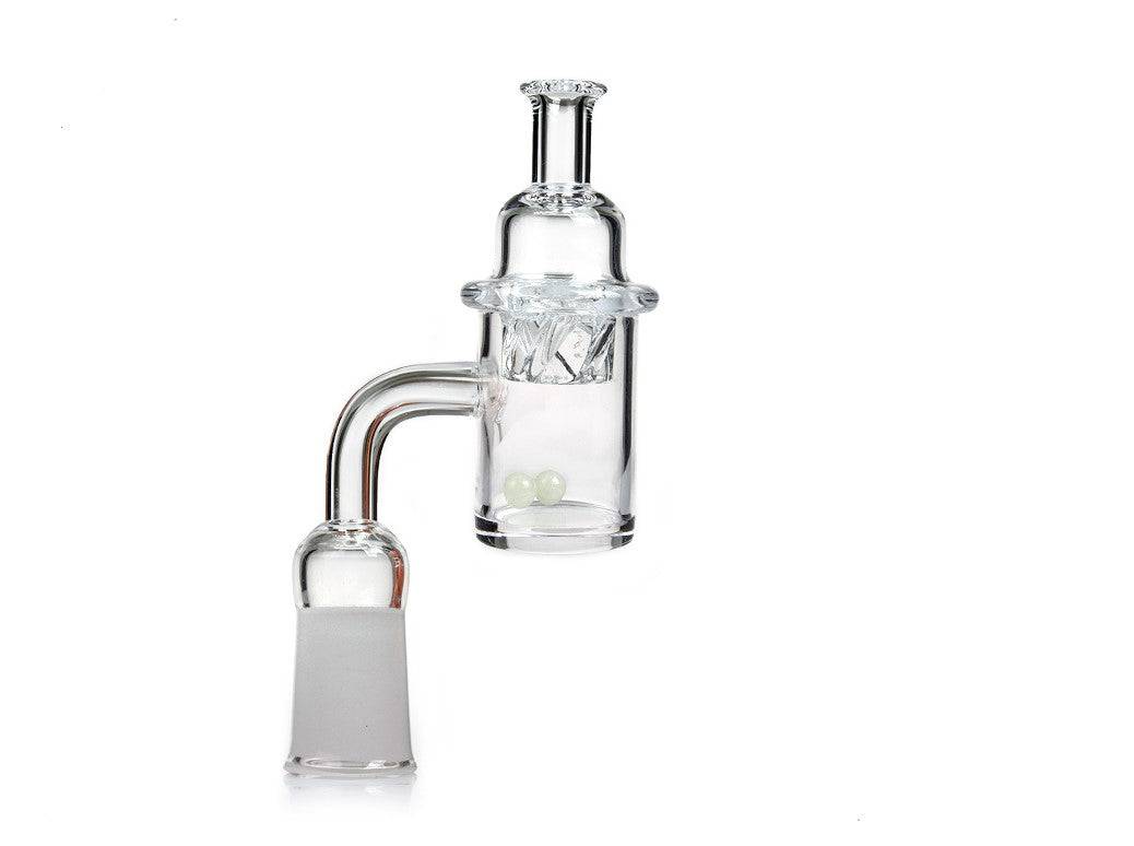 Quartz Banger Nail w/ Helix Cap & Glow Terp Pearls 14MM Female - Discreet Smoker