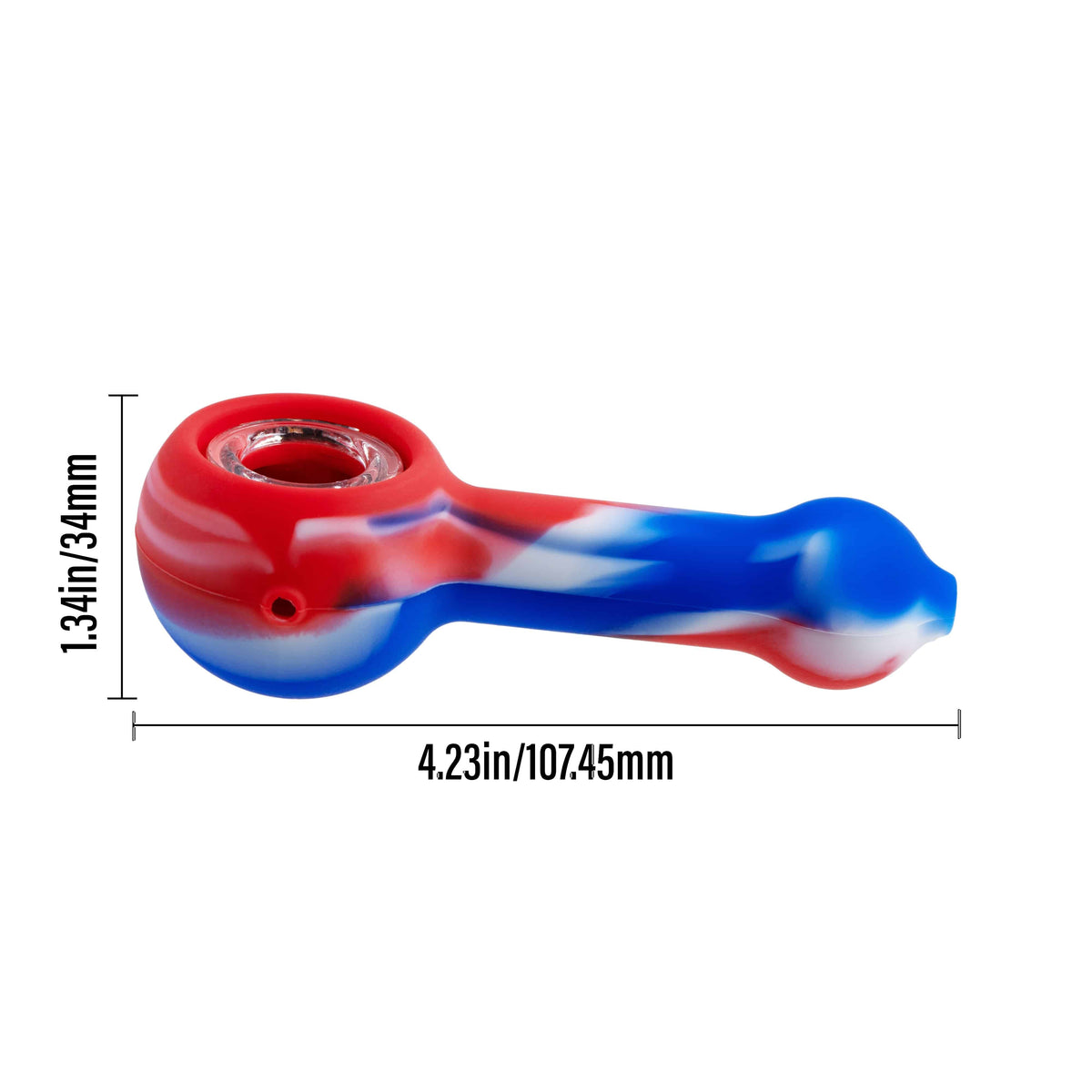 Silicone Spoon Pipe with Glass Bowl from 3 Gates Global - Discreet Smoker