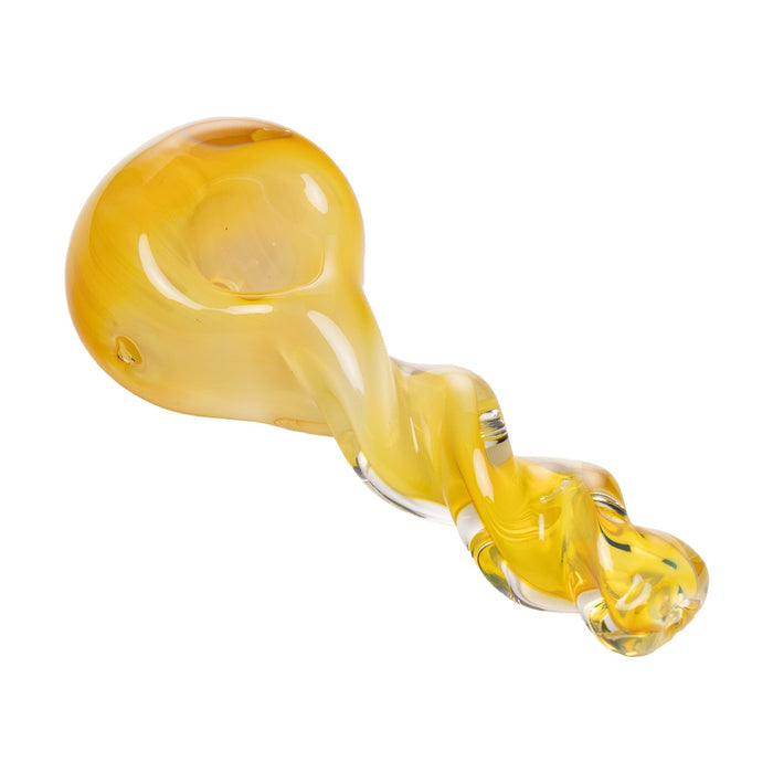 Human Grade Twist Spoon Pipe Model A, Yellow Fuming
