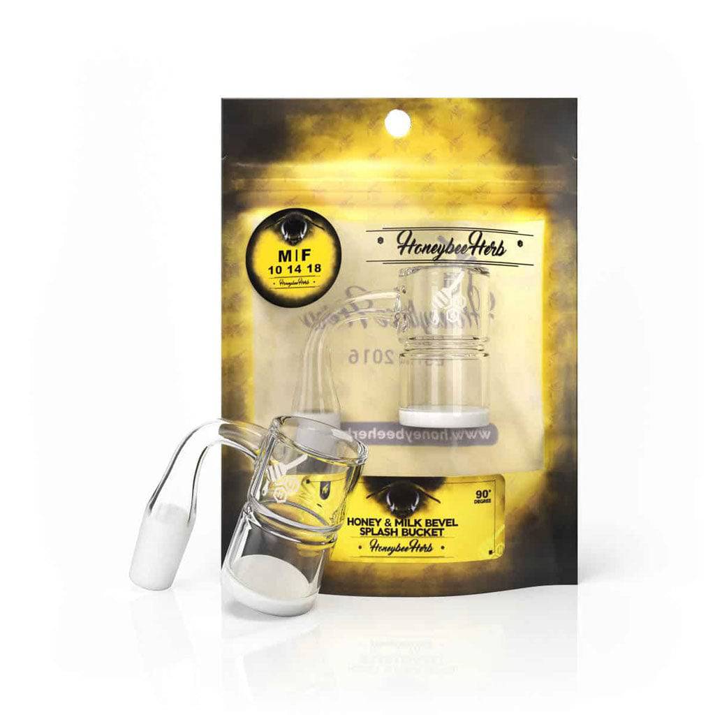 HONEY & MILK BEVEL SPLASH BUCKET QUARTZ BANGER - 90° DEGREE | YL - Discreet Smoker