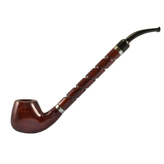 Pulsar Shire Pipes Bent Brandy Cherry Wood Tobacco Pipe - 10.5" - Discreet Smoker
