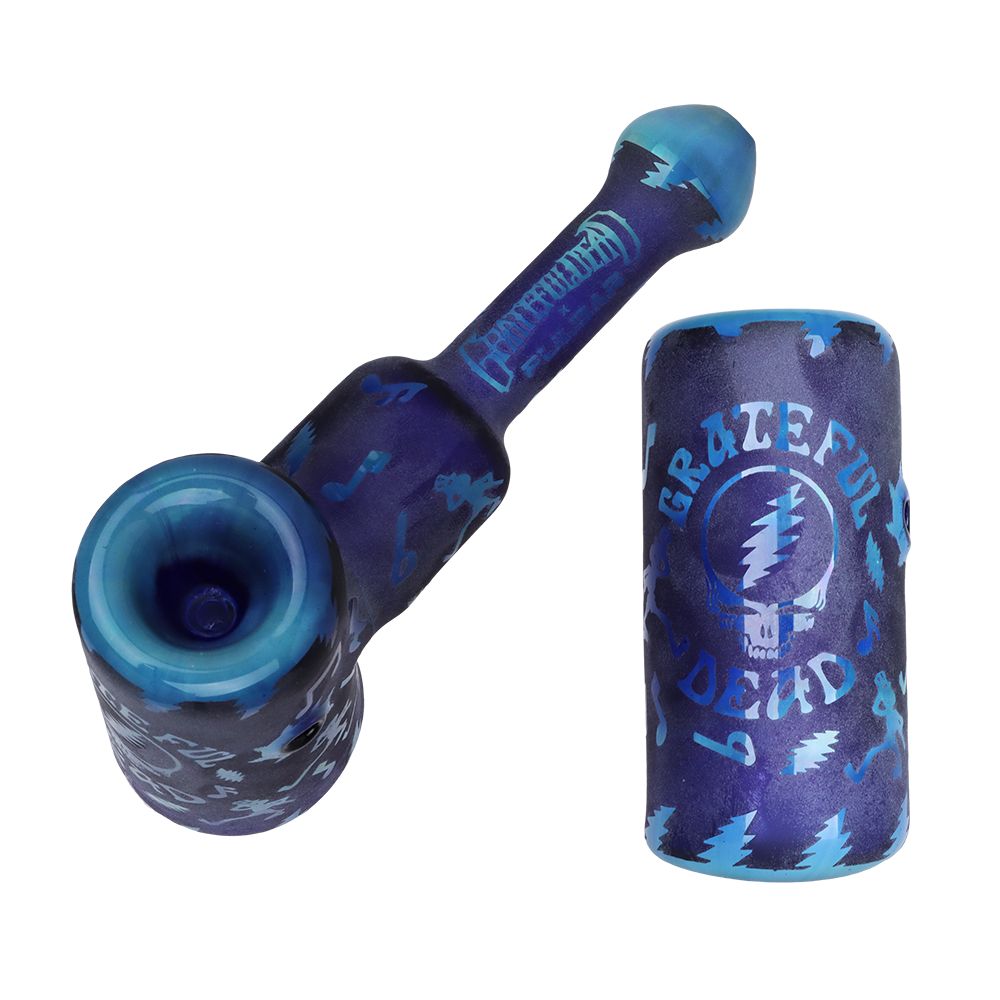 Grateful Dead x Pulsar Ethereal Music Etched Glass Hammer Bubbler - 5" - Discreet Smoker