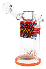 Reverse Stemless Sidecar Glass Bong “Wavelength” – Showerhead Perc – 7″ - Discreet Smoker