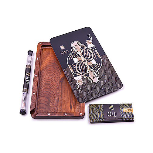 Benji - Walnut Tray w/ Magnetic Lid Kit - King Franklin - Discreet Smoker