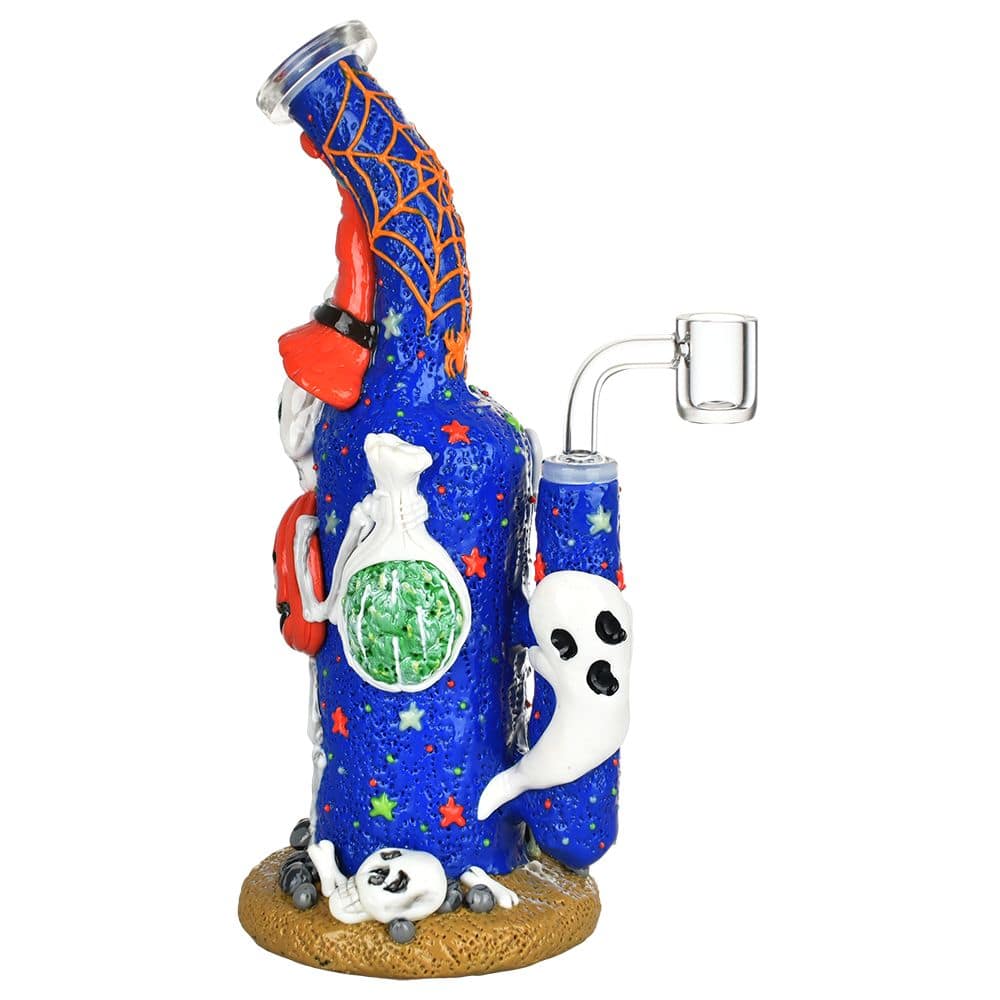 Frightening Fiesta Enamel on Glass Dab Rig - 9.5" / 14mm F - Discreet Smoker