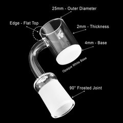 HONEY & MILK QUARTZ BANGER - 90° DEGREE | YL - Discreet Smoker