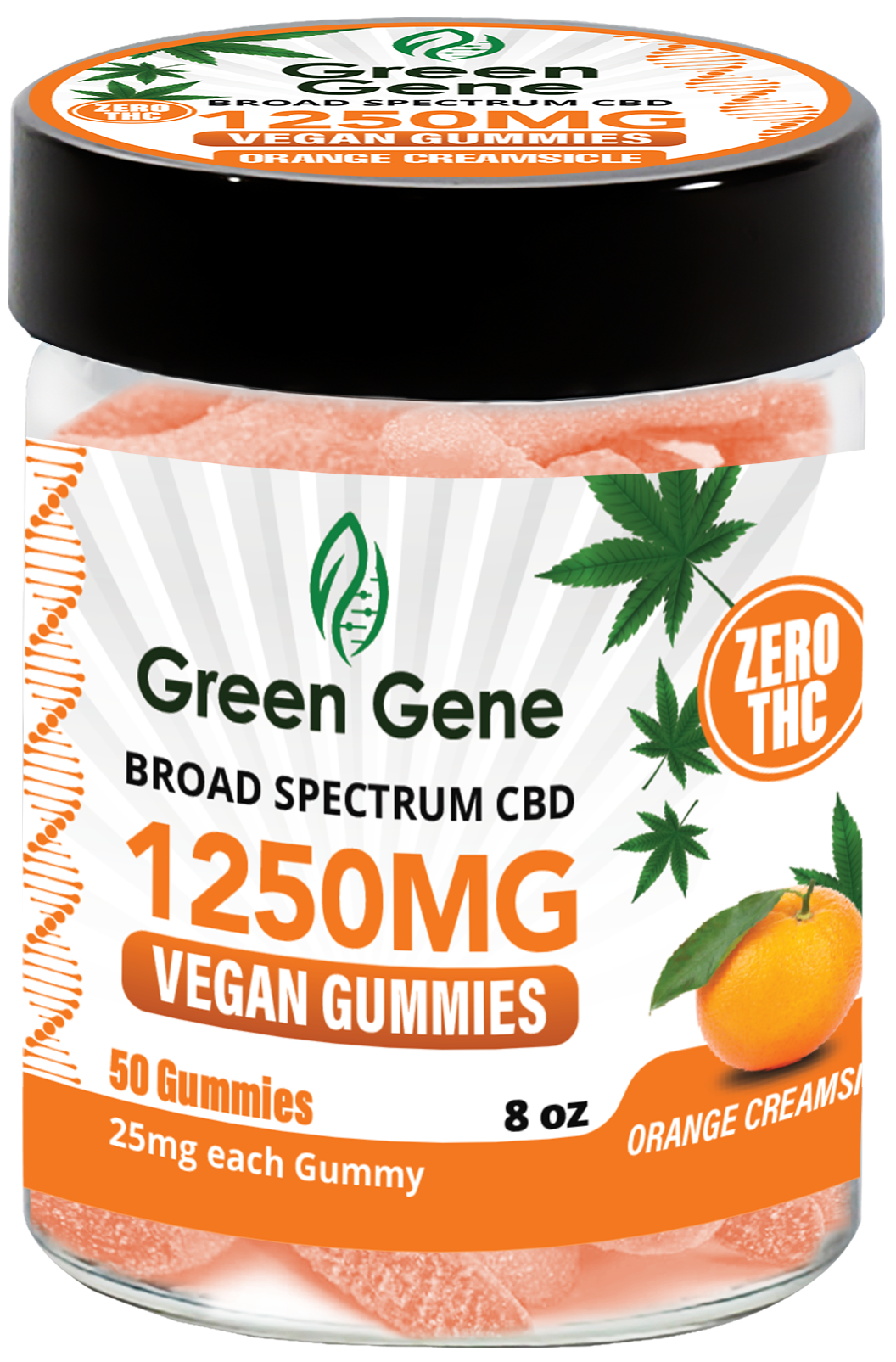 Green Genie CBD Vegan Pectin Infused Gummies w/ B12 Vitamins (625MG - 2500MG)