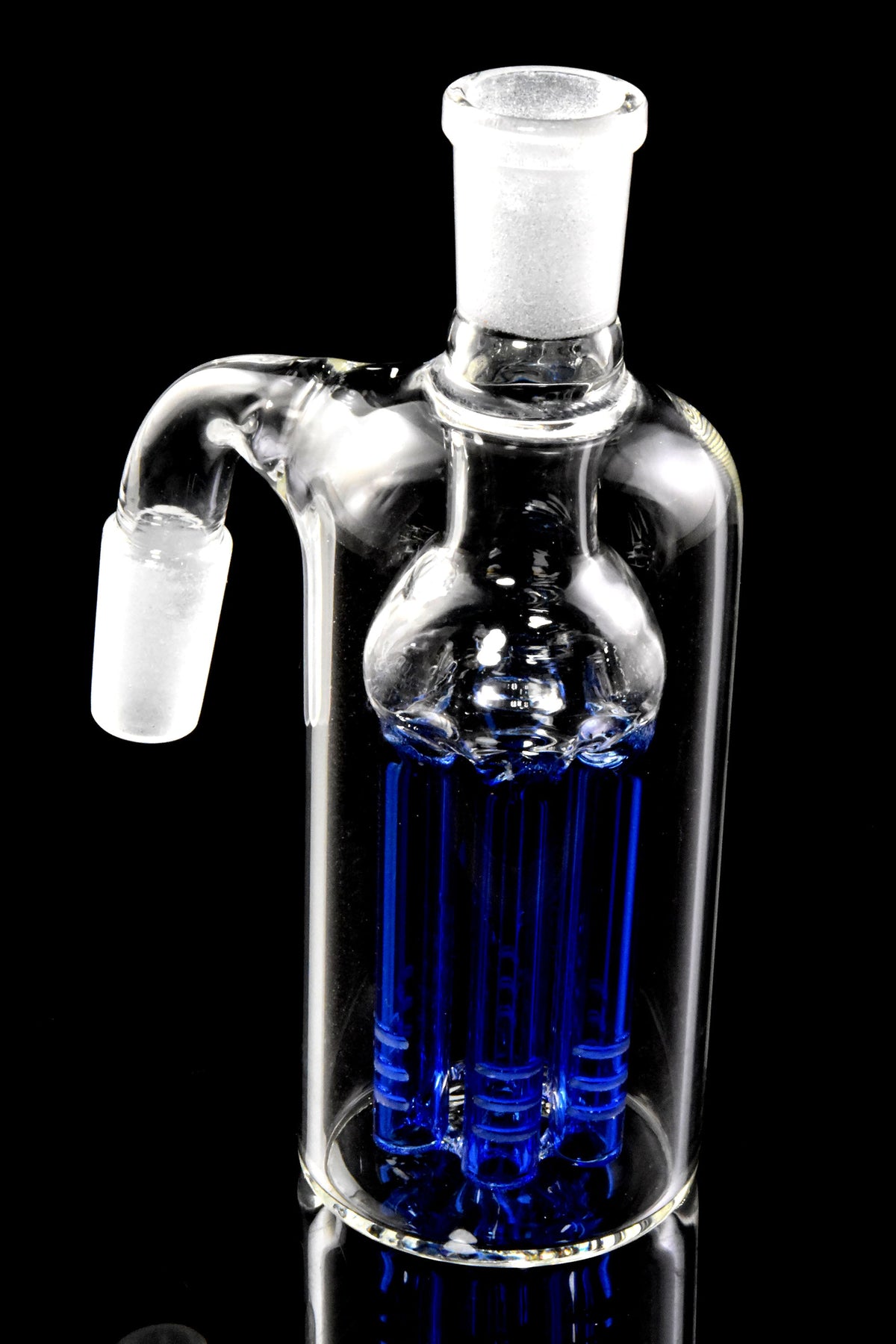 Glass Ash Catcher – 14.5 mm Male to Female 90° – 6-Arm Tree Perc – 4½″ - Discreet Smoker
