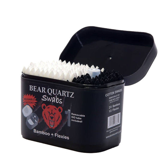 Bear Quartz Swabs Kit Reusable Cleaning Station | 6pc Set - Discreet Smoker