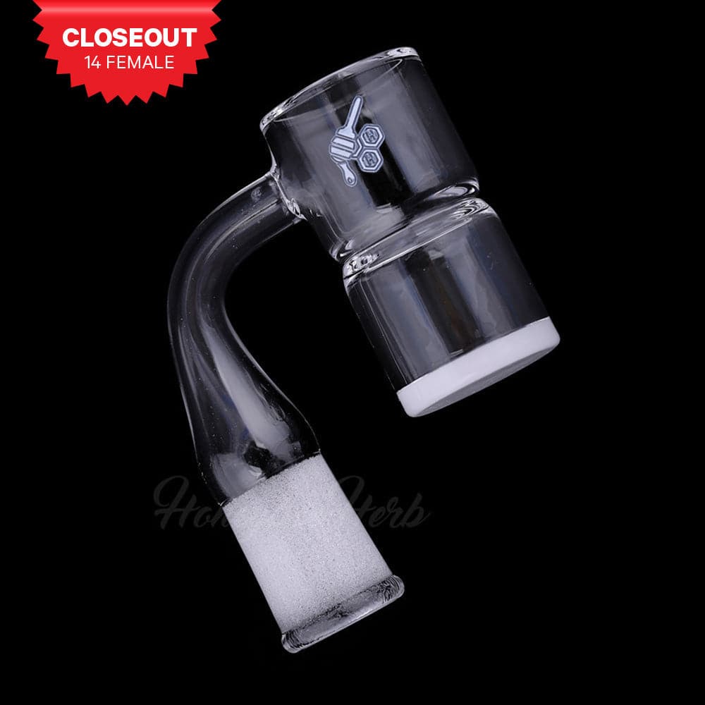 HONEY & MILK BEVEL SPLASH BUCKET QUARTZ BANGER - 90° DEGREE | YL - Discreet Smoker