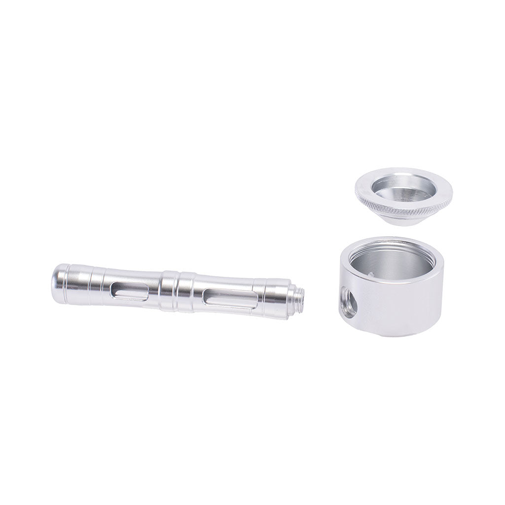 FLAT CHAMBER ALUMINUM GLASS SMOKING PIPE - Discreet Smoker