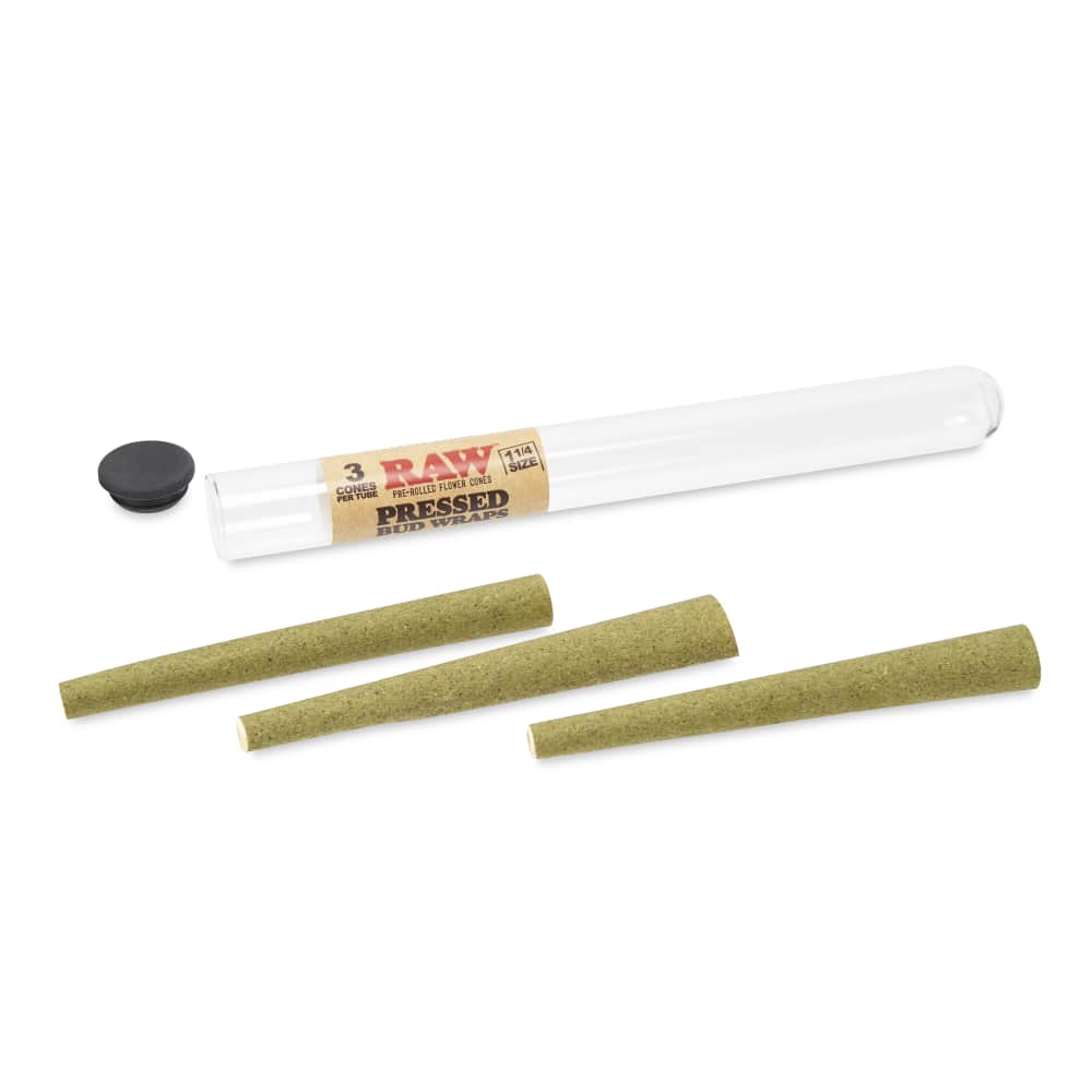 1 1/4 Size Raw Pressed Bud Cones 12ct – 1 ¼ Size 3pk Tubes - Discreet Smoker