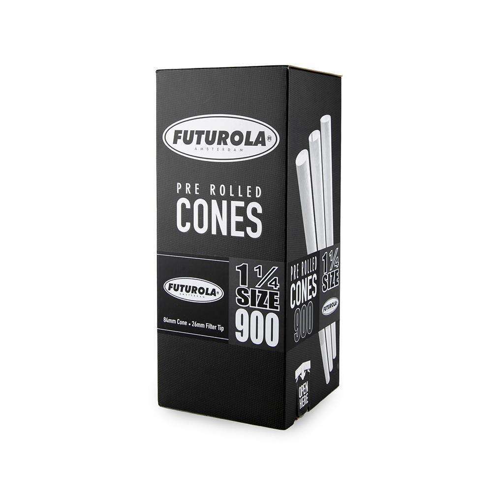 Futurola Cones - 1 1/4 - Classic White - Non-Printed Tip - 900ct - Discreet Smoker