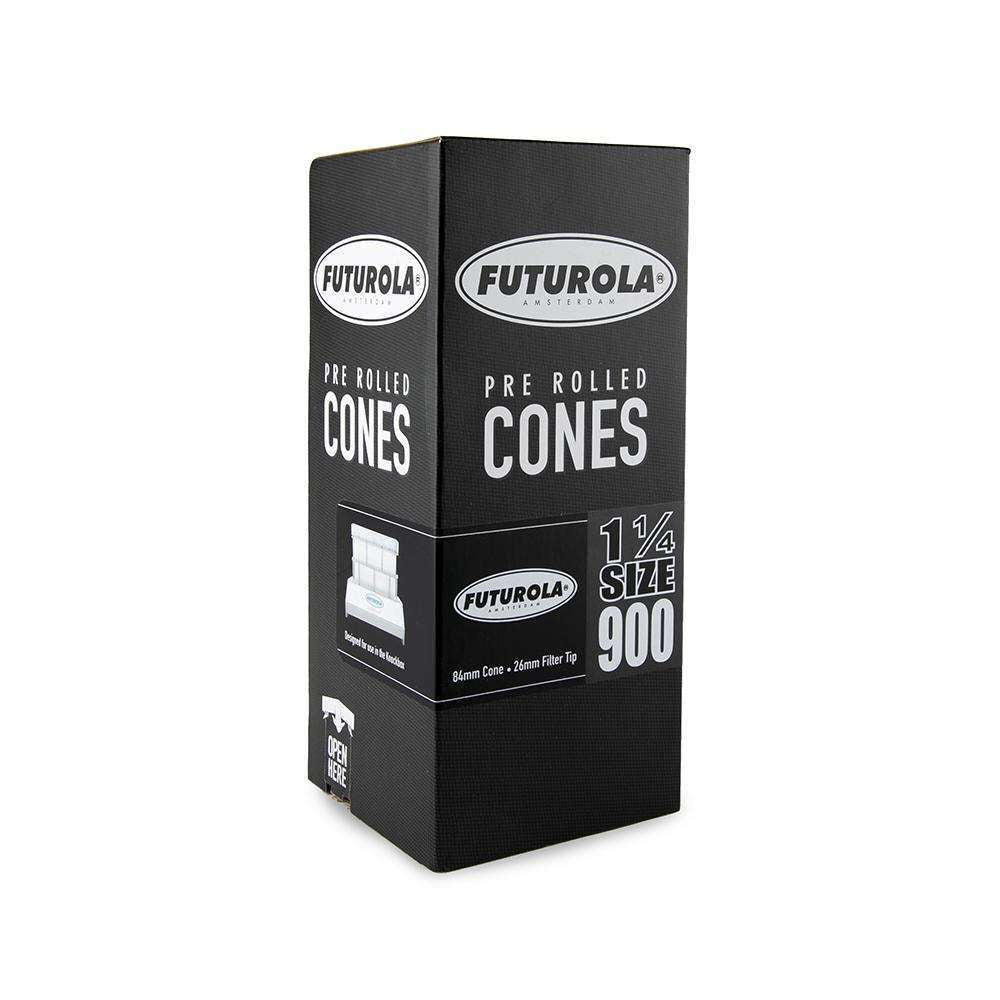 Futurola Cones - 1 1/4 - Classic White - Non-Printed Tip - 900ct - Discreet Smoker