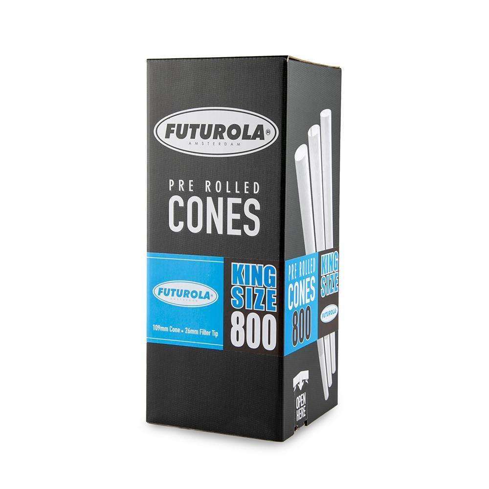 Futurola Cones - King Size - Classic White - Non-Printed Tip - 800ct - Discreet Smoker
