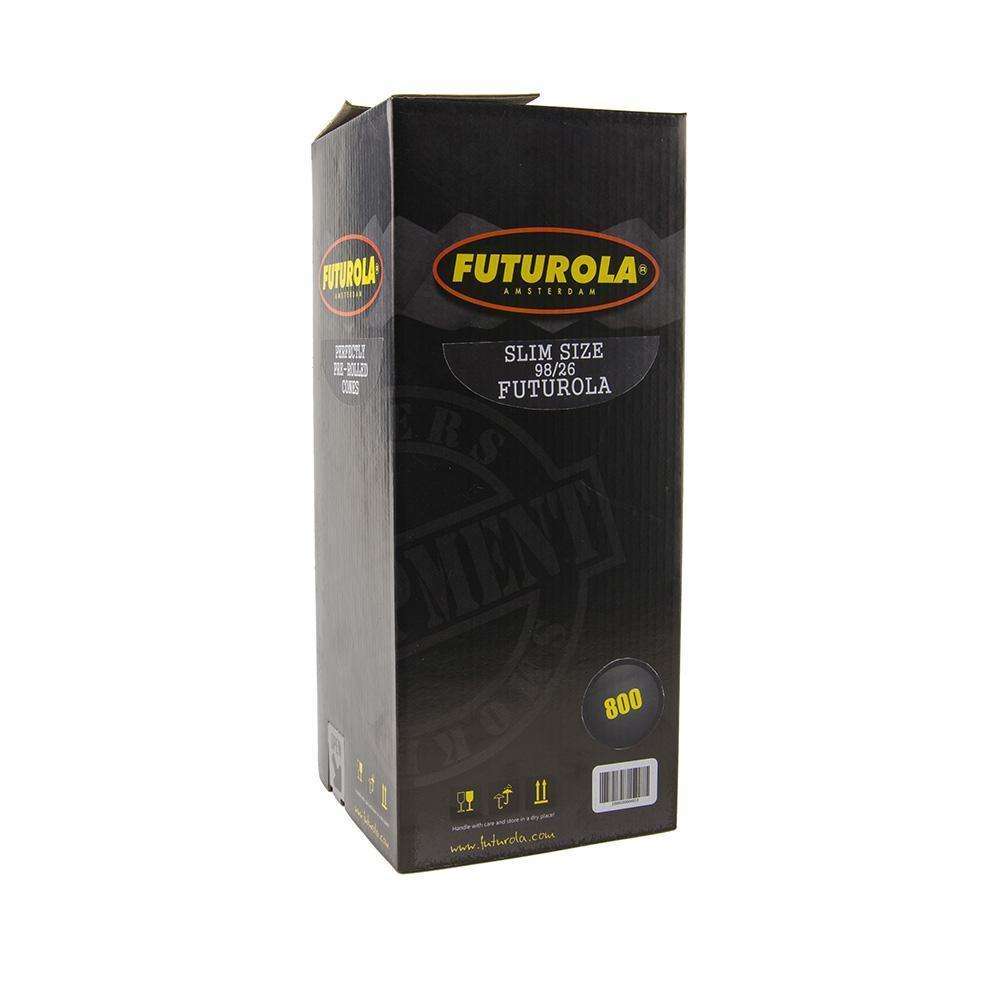 Futurola Cones - 98mm - Classic White - Non-Printed Tip - 800ct - Discreet Smoker