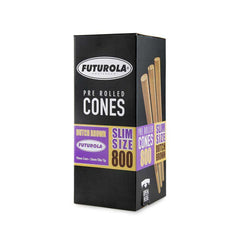 Futurola Cones - 98mm - Dutch Brown - Non-Printed Tip - 800ct - Discreet Smoker