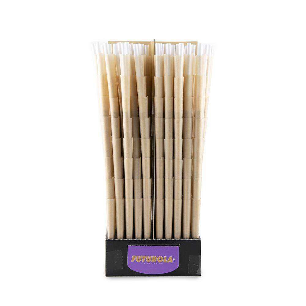 Futurola Cones - 98mm - Dutch Brown - Non-Printed Tip - 800ct - Discreet Smoker
